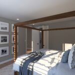 Plan 288-0240 primary bedroom with canopy bed and framed artwork