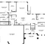 Plan 288-0240 main level floor plan with three bedrooms and garage