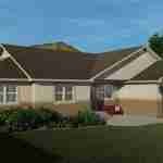 plan 288-0059 front left view rendering