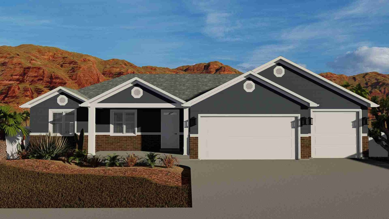 plan 288-0061 front view rendering