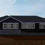 plan 288-0061 rear view rendering