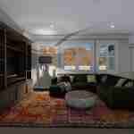 plan 288-0061 front view living area rendering