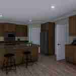 plan 288-0061 kitchen island seating rendering