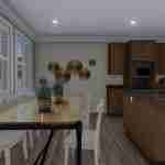 plan 288-0061 dining and kitchen rendering