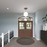 Plan 288-0242 interior view of a foyer with double doors and decor