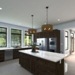 Plan 288-0242 kitchen with large island and modern cabinetry