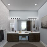 Plan 288-0242 primary bathroom with double vanity and large windows