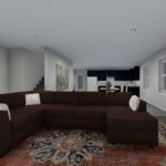 Plan 288-0171 interior view of a living room with sectional sofa
