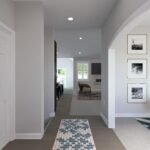 Plan 288-0174 interior view of a hallway with decorative wall art