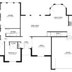 Plan 288-0247 main level floor plan with open living and three bedrooms