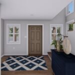 Plan 288-0228 interior view of a foyer with decorative rug and windows