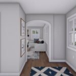 Plan 288-0228 interior view with hallway and living area access