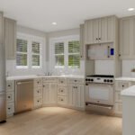 Plan 288-0175 modern kitchen with light cabinetry and stainless appliances