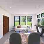 plan 288-0043 living area view toward windows rendering