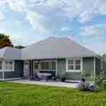 Plan 288-0110 Front view of a single-story home with a gable roof