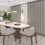 Plan 288-0110 Dining room with a round table and large windows