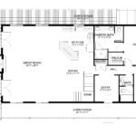 Plan 288-0224 main level floor plan layout with great room and porch