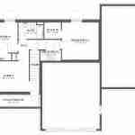 Plan 288-0129 upper level floor plan with two bedrooms and family room