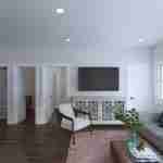 Plan 288-0129 interior view of a living room with TV and seating area