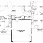 Plan 288-0129 main level floor plan layout with multiple living spaces