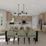 Plan 288-0252 Interior view of a modern kitchen with dining area