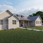 Plan 288-0252 Front view of a home with a covered porch and gable roof