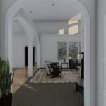 Plan 288-0253 interior view with archways and natural light