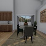 Plan 288-0253 interior view of dining area with kitchen bar seating