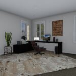 Plan 288-0253 interior view of a home office with large windows
