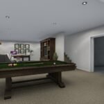Plan 288-0253 interior view of a game room with pool table and seating