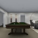 Plan 288-0253 interior view of a game room with a pool table
