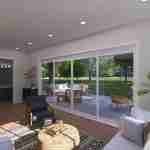 plan 288-0029 living area view to patio rendering