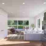 plan 288-0029 kitchen and living area rendering