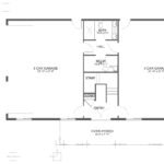 Plan 288-0227 main level floor plan with three car garage and covered porch