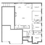 Plan 288-0256 main level floor plan with family, kitchen, and bedrooms