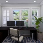 Plan 288-0191 interior view of a home office with dual monitors and plants