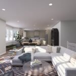 Plan 288-0191 interior view of a bright living room with large windows