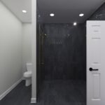 Plan 288-0191 modern bathroom with walk-in shower and toilet