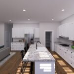 Plan 288-0192 kitchen with island and modern cabinetry