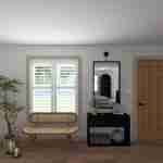 Plan 288-0131 interior view of a cozy entryway with seating and decor