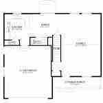 Plan 288-0131 main level floor plan with kitchen, family room, and garage