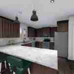 plan 288-0079 front right angle kitchen rendering