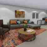 plan 288-0079 living area and office rendering