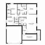 Plan 288-0118 main level floor plan with three bedrooms and family room