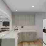 Plan 288-0118 kitchen with island and open layout to living area