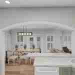 Plan 288-0118 Interior view of a kitchen with an open dining area