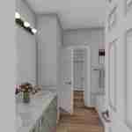 Plan 288-0118 primary bathroom with double vanity and natural light