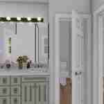 Plan 288-0118 primary bathroom with double vanity and walk-in closet