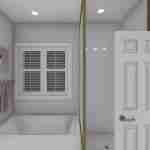 Plan 288-0118 primary bathroom with tub and walk-in shower