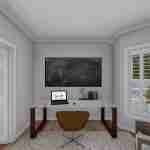 Plan 288-0118 interior view of a home office with a chalkboard wall